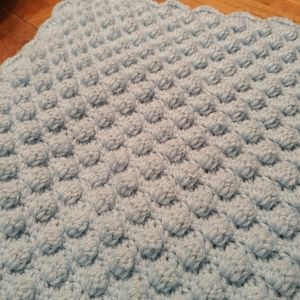 Blue hand made baby blanket